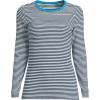 Lands’ End Women’s Cotton Rib Knit T-Shirt(Deep Sea Navy Tiny Stripe)