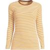Lands’ End Women’s Cotton Rib Knit T-Shirt(Dijon Gold Tiny Stripe)