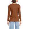 Lands’ End Women’s Cotton Rib Knit T-Shirt(Rich Ginger Brown)