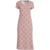 Lands’ End Women’s Cotton Short Sleeve Midcalf Nightgown(Ivory/Red Floral Wreath)