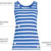 Lands’ End Women’s Cotton Tank Top(Blue Breeze Shadow Stripe)