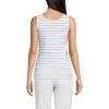 Lands’ End Women’s Cotton Tank Top(Ivory/Periwinkle Breton Stripe)