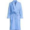 Lands’ End Women’s Cotton Terry Knee Length Spa Bath Robe(Clear Blue Sky)