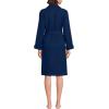 Lands’ End Women’s Cotton Terry Knee Length Spa Bath Robe(Deep Sea Navy)