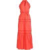 Lands’ End Women’s Cotton Voile Halter Tiered Maxi Dress(Pop Orange Sherbert)