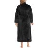 Lands’ End Women’s Cozy Plush Long Wrap Robe(Black)