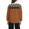 Lands’ End Women’s Cozy Sherpa Full Zip Fleece Jacket(Rich Ginger Fairisle)