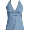 Lands’ End Women’s D-Cup V-Neck Plunge X Back Tankini Top(Dusk Sky)