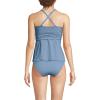 Lands’ End Women’s D-Cup V-Neck Plunge X Back Tankini Top(Dusk Sky)