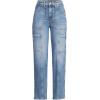 Lands’ End Women’s Denim High Rise Utility Cargo Ankle Jeans(Beau Blue)