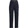 Lands’ End Women’s Denim High Rise Utility Cargo Ankle Jeans(River Rinse)