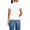 Lands’ End Women’s Drapey Rib Fitted Short Sleeve Mini T-Shirt(White)