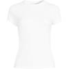 Lands’ End Women’s Drapey Rib Fitted Short Sleeve Mini T-Shirt(White)