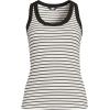 Lands’ End Women’s Drapey Rib Fitted Tank Top(Ivory/Black Stripe)