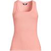 Lands’ End Women’s Drapey Rib Fitted Tank Top(Sunset Coral Pink)