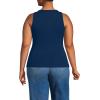 Lands’ End Women’s Drapey Rib Skimming Tank Top Shirt(Deep Sea Navy)