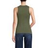 Lands’ End Women’s Drapey Rib Skimming Tank Top Shirt(Vintage Pine Green)