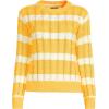 Lands’ End Women’s Drifter Cable Pointelle Stitch Sweater(Ivory/Sunkissed Yellow Stripe)