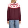 Lands’ End Women’s Drifter Jacquard Raglan Crew Neck Sweater(Burgundy Bow Fairisle)