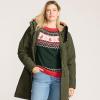 Lands’ End Women’s Drifter Jacquard Raglan Crew Neck Sweater(Trees/Green and Red)