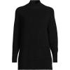 Lands’ End Women’s Drifter Shaker Easy Fit Mock Neck Sweater(Black)