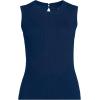 Lands’ End Women’s Fine Gauge Baby Cable Crew Neck Sleeveless Sweater(Deep Sea Navy)