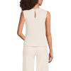 Lands’ End Women’s Fine Gauge Baby Cable Crew Neck Sleeveless Sweater(Fresh Ivory)