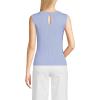Lands’ End Women’s Fine Gauge Baby Cable Crew Neck Sleeveless Sweater(Light Periwinkle)