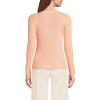 Lands’ End Women’s Fine Gauge Cotton Baby Cable Vneck Sweater(Peach Sorbet)