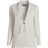 Lands’ End Women’s Fine Gauge Cotton Button Front Blazer Sweater(Light Gray Heather)