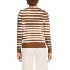 Lands’ End Women’s Fine Gauge Cotton Cardigan Sweater(Rich Ginger/Fresh Ivory)