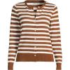 Lands’ End Women’s Fine Gauge Cotton Cardigan Sweater(Rich Ginger/Fresh Ivory)