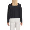 Lands’ End Women’s Fine Gauge Cotton Milano Blazer Sweater(Black)
