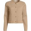 Lands’ End Women’s Fine Gauge Cotton Milano Blazer Sweater(Vicuna Heather)
