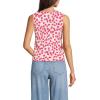 Lands’ End Women’s Fine Gauge Eyelash Printed Sleeveless Sweater(Light Rose/Berry Rouge Floral)