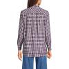 Lands’ End Women’s Flannel Boyfriend Fit Long Sleeve Shirt(Burgundy/Lilac Mini Check)