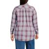 Lands’ End Women’s Flannel Boyfriend Fit Long Sleeve Shirt(Ivory/Light Raspberry Plaid)