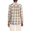 Lands’ End Women’s Flannel Boyfriend Fit Long Sleeve Shirt(Rich Camel Buffalo Check)