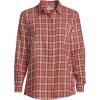 Lands’ End Women’s Flannel Boyfriend Fit Long Sleeve Shirt(Sea Coral Small Plaid)