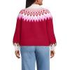 Lands’ End Women’s Fuzzy Turtleneck Lantern Sleeve Jacquard Sweater(Rich Red Fairisle)