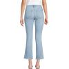Lands’ End Women’s High Rise Denim Button Front Kick Flare Crop Jeans(Arctic Indigo)