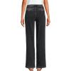 Lands’ End Women’s High Rise Soft Denim Pleated Wide Leg Trousers(Black Wash)