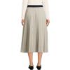 Lands’ End Women’s Knit Foil Pleated Midi Skirt(Champagne Metallic)