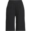 Lands’ End Women’s Knit High Rise Pleated 12″ Bermuda Shorts(Black)
