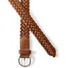 Lands’ End Women’s Leather Braided Belt(Chestnut)