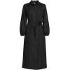 Lands’ End Women’s Linen Long Sleeve Midi Shirt Dress(Black)