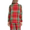 Lands’ End Women’s Long Sleeve Flannel Sleep Top Compass Red/Emerald Plaid Regular Small