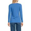 Lands’ End Women’s Long Sleeve Lightweight Jersey Scoop Neck T-Shirt(Muted Cobalt Blue)