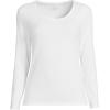 Lands’ End Women’s Long Sleeve Lightweight Jersey Scoop Neck T-Shirt(White)