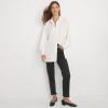 Lands’ End Women’s Long Sleeve Oversized Satin Buttondown Tunic(Eggshell White)